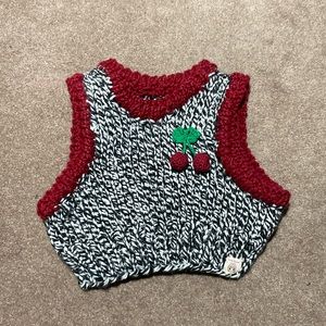 Cherry Knit Sweater Vest